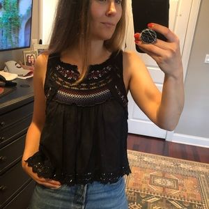 Free People Tank with Beadwork